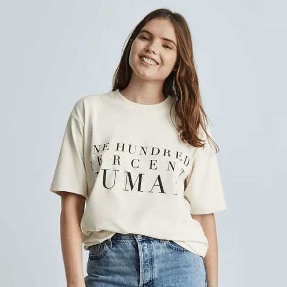 NEW EVERLANE The 100% Human Everyone Tee t-shirt in Canvas Size XXL - Picture 3 of 3